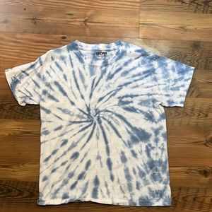 blue tie-dye shirt (youth)
